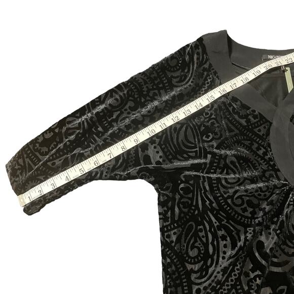 NWT Nic+Zoe Brocade Velvet Black Splitneck Tunic with Tank-size Small - Picture 6 of 14
